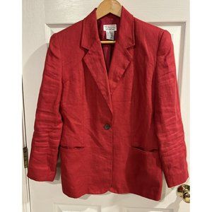 Women’s Talbots Sz 6 Linen Blazer Red